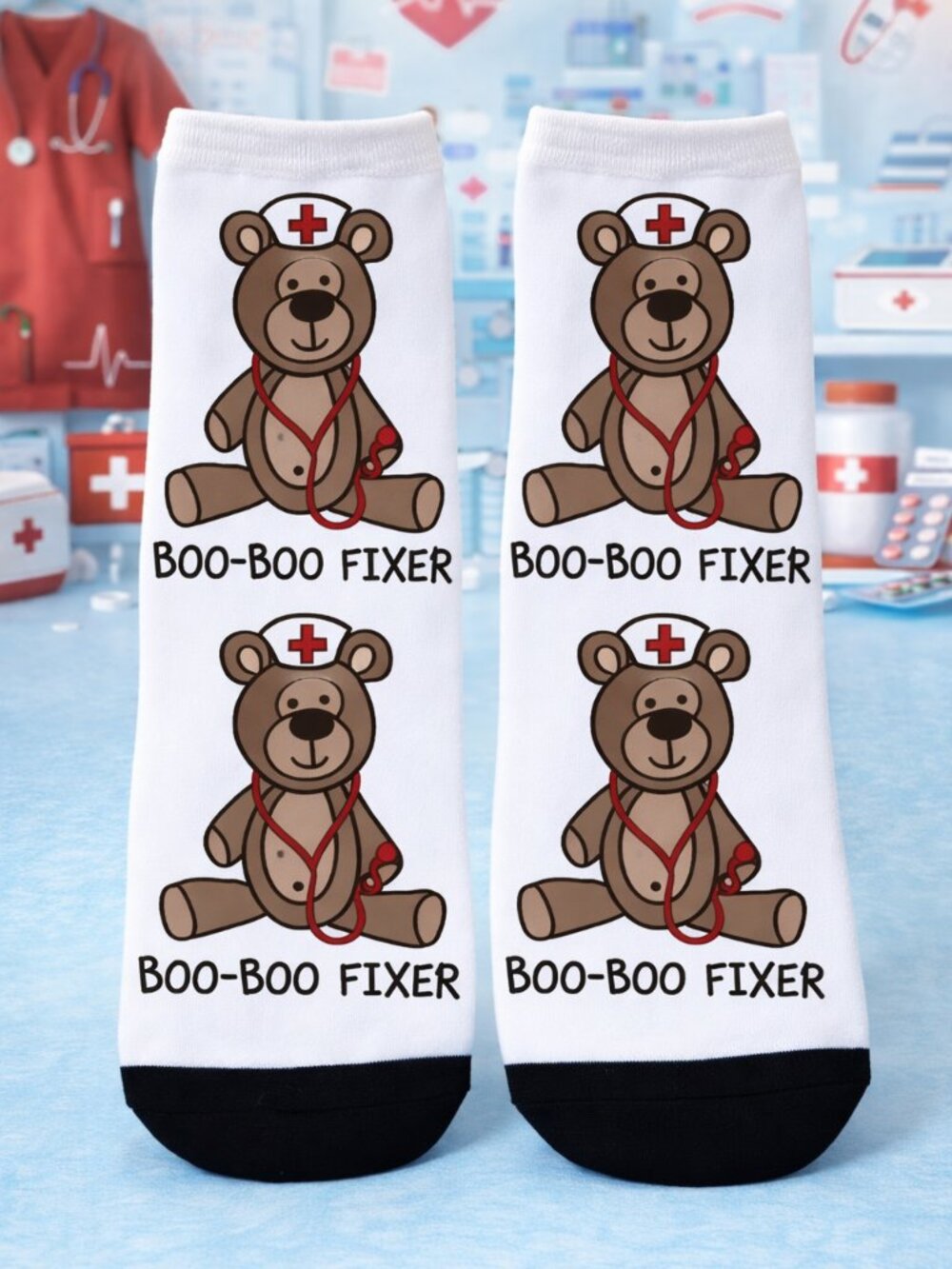 Boo Boo Fixer Nurse Ankle Socks